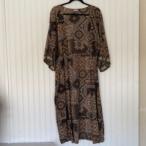 Earth Toned Mandela Print Kimono